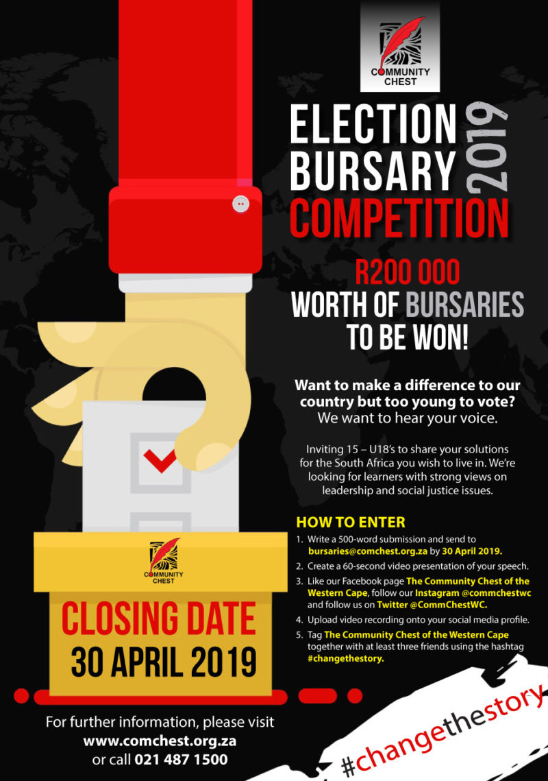 Community Chest Launches Election Bursary Competition Teen Entrepreneur